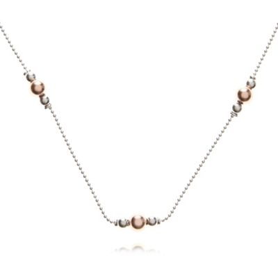 Designer sterling silver four chain ball necklace